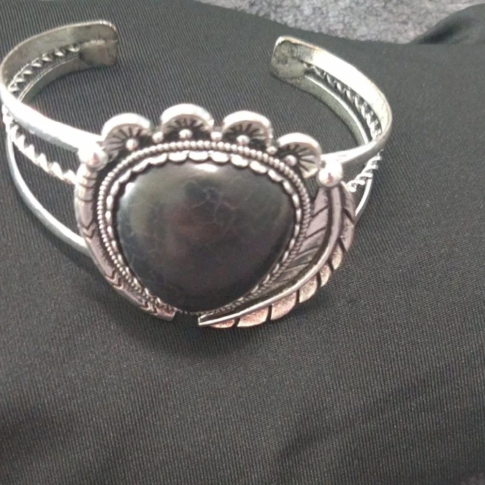 Silver and Black Statement Bracelet